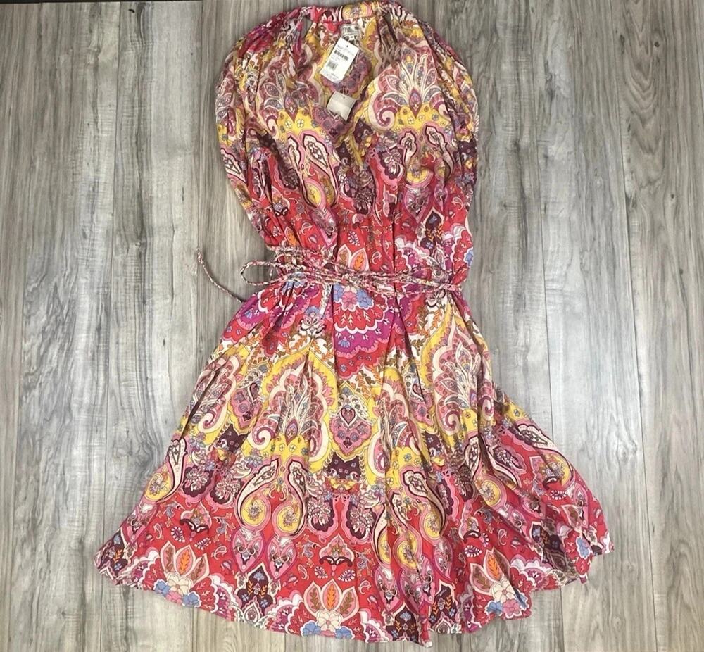 Mille Marilyn Zanzibar Halter Neck Full Skirt Midi Dress Womens Size Medium NEW